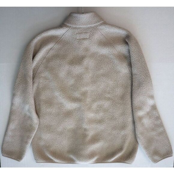 Everlane Women's Sz L Beige ReNew Faux Sherpa Teddy Fleece Full Zip Jacket - Picture 9 of 9